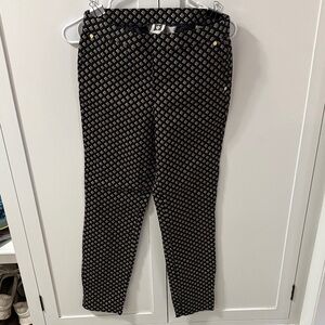 Anne Klein Black and Gold Geometric Pants